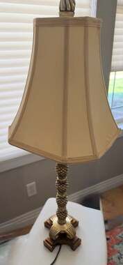Uttermost Traditional Spiked Column Table Lamp with Fabric Shade